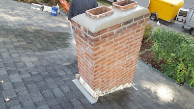 Chimney mortar joint replacement.
